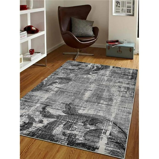 10 x 13 Pi Machine Tissé Heatset Polypropylène Contemporain Rectangle Zone Tapis&44; Argent