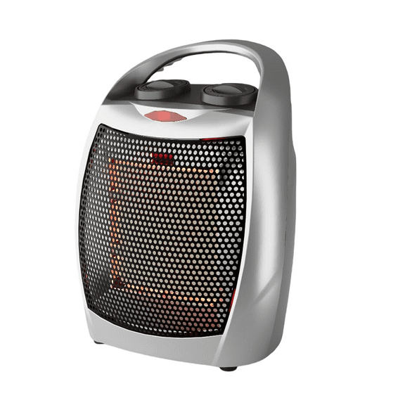 Portable Electric Space Heater - 1500W/750W Thermostat, Ceramic Desk Heater & Fan, Safe Quiet <45 dB,Tip-Over Overheat Protection (Silver)