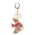 thumbnail image 1 of Crystal Fish Keychain,Rhinestone Pretty Cute Goldfish Keyring,Stylish Metal Alloy Keychain for Bag Purse Backpack Car Pendant Charm Gifts for Family and Friend (Light Red), 1 of 9