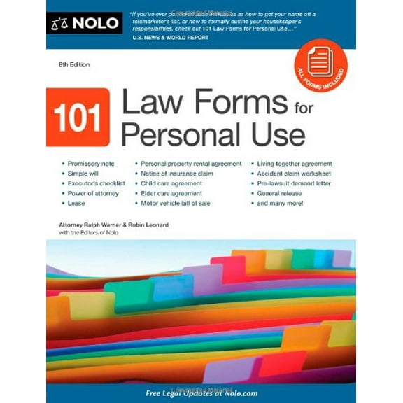 Pre-Owned 101 Law Forms for Personal Use [With CDROM] (Paperback) 1413316344 9781413316346
