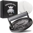 thumbnail image 1 of Prensa para hamburguesas SMASHER KING de hierro fundido con 25 hojas de papel encerado, 1 of 7