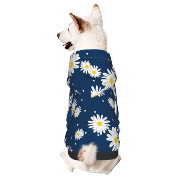 Balery Daisies Flowers Sudadera con Capucha para Perros Pequeños – Ropa para Mascotas, Disfraz para Perros y Gatos, Ideal para Fiestas y Cosplay-Small
