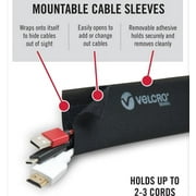 VELCRO Brand Cable Sleeve | Cord Management Mounts on Walls, Desk or Entertainment Center | Removable Adhesive is Damage Free | 8in Black, 2pk, 8in - 2Pk