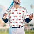 thumbnail image 6 of Balery Heartbeat Symbol Baseball Jersey for Men Casual Button Down Shirts Short Sleeve Active Team Sports Uniform-4X-Large, 6 of 9