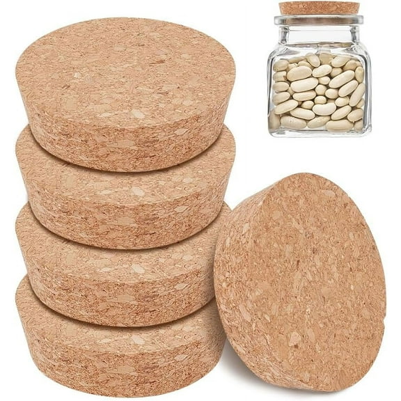 6pcs Cork Bottle Stoppers Tapered Cork Plug Wine Bottle Cork Stoppers Replacement Corks for Wines Decorative Bottles Jars Arts DIY Crafts 3inch in Diameter diy BurlyWood