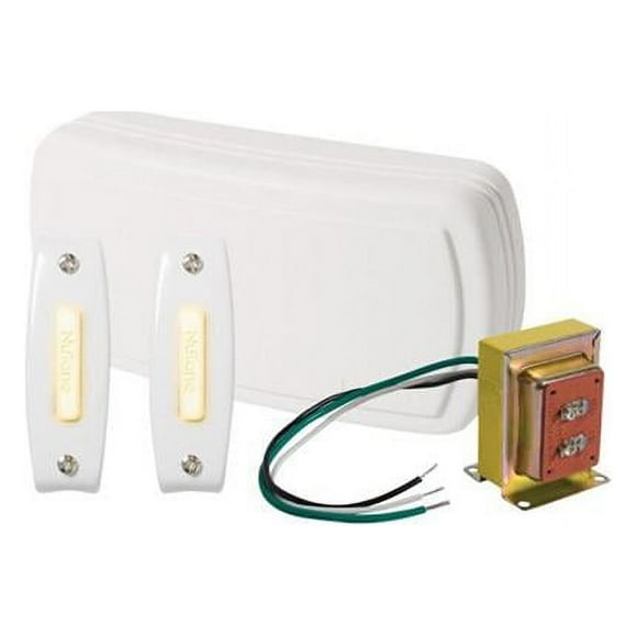 Broan-Nutone BK125LWH Builder Chimes Kit avec Deux Boutons-Poussoirs Lumineux, Blanc