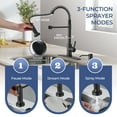 thumbnail image 4 of TVOFEK Kitchen Faucet with Pull Down Sprayer and Soap Dispenser, Black Single Handle Kitchen Sink Faucets with Deck Plate for 1 or 3 Hole, Spring Faucet for RV Laundry Bar, 4 of 15