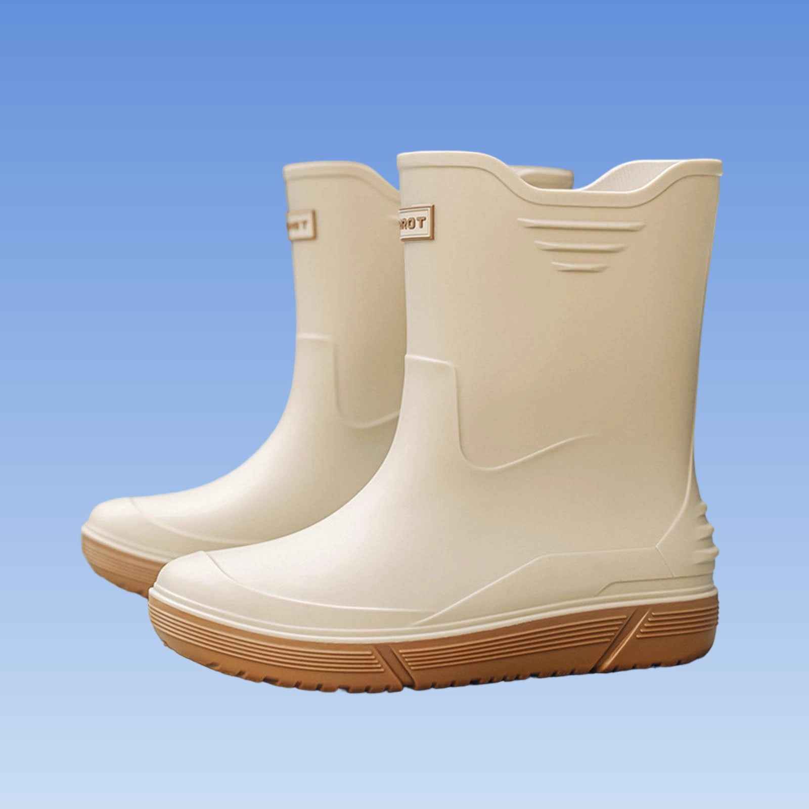 Wensltd Mid Calf Rain Boots for Men Solid Color Waterproof Rubber Shoes for Outdoor Short Tube Work Shoes