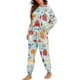 thumbnail image 2 of Yuyamidu Mushroom Women Pajama Set of 2 Comfy Womens Cute Pjs Sets with Pockets Stretchy O Neck Sleepwear Size 2XL Blue Nightwear for Vacation Sport Jogger, 2 of 7