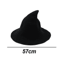 thumbnail image 2 of Sombrero de bruja para mujer para Halloween, sombreros de lana de ala ancha, gorro de punto para fiesta y diario, 2 of 5