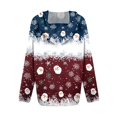 thumbnail image 6 of Women's Fashion Christmas Print Casual Zip-Up Long-Sleeve Hooded Jacket, for Outdoor Activities and Daily Use,Wine,S, 6 of 6