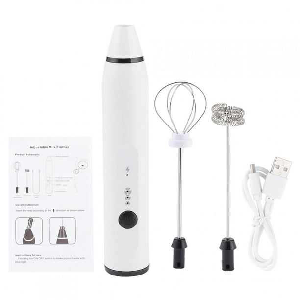 Batidor de huevos NikouMX Espumador de leche eléctrico recargable Plata, Blanco, Rosa