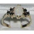 thumbnail image 2 of LBG 14k Yellow Gold Real Genuine Opal and Sapphire Womens Band Ring - Size 7, 2 of 4