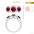 thumbnail image 4 of ANGARA Natural Round 1 ct Ruby Three Stone Halo Ring with Diamonds in 14K White Gold for Women (Size-6mm) | July Birthstone, Birthday, Anniversary, Jewelry Gift for Women | Natural Ruby Ring, 4 of 9