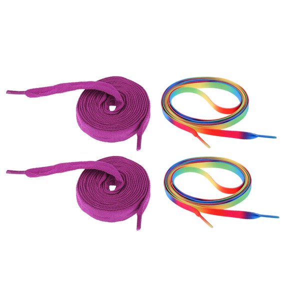 2 Pairs Skates Shoe Strings, Replacement Shoe for Inline Skates / Roller Skates / Ice Skates / Boots / Football Shoes / Sneakers 2Pairs Gradient