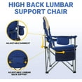 thumbnail image 6 of KingCamp Oversized Heavy-Duty Folding Camping Chair - Extra Wide Design, Padded Seat & Lumbar Support, Ideal for Adults, Support 353LBS, Fishing, Picnic & Travel (Navy), 6 of 7