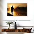 thumbnail image 3 of Elephant Stock Foggy Riverbank Fishing Wall Art - Horizontal Canvas Wall Art - Living Room Wall Decor - Hobbies And Lifestyle Canvas - Orange And Black Decor - 36" x 24", 3 of 8