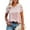 Dusty Pink, variant on Ichuanyi Allover Print Petal Sleeve Blouse for Women Juniors Summer Wave Point Short Sleeve Tees T-Shirt Casual Round Neck Tops