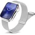 thumbnail image 1 of Correa de reloj inteligente compatible con Apple Watch Band 42 mm 44 mm 45 mm 46 mm 49 mm para mujeres y hombres, correa de acero inoxidable de metal para iWatch Apple Watch Series 10 9 8 7 6 5 4 3 SE, 1 of 4