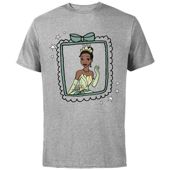 Disney The Princess and the Frog Tiana Portrait T-Shirt - Short Sleeve Cotton T-Shirt for Adults - Customized-Athletic Heather
