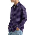 thumbnail image 4 of Men's Plaid Button Down Shirts Casual Long Sleeve Button Down Lapel Collar Dress Shirts Regular Fit Gingham Shirts 2026 Fall Fashion Clothing, 4 of 6