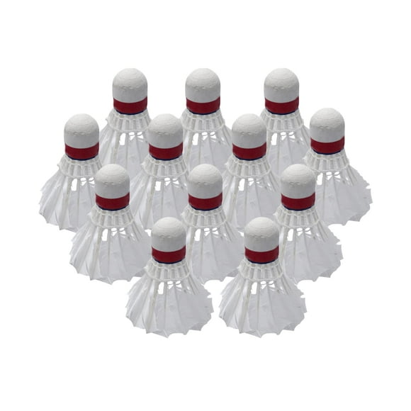Confidence Badminton Duck Feather Shuttlecocks , Made Of Imported Cork Base | White , Pack Of 10 , Good In- Flight Trajectory