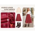 thumbnail image 2 of TEMOFON Womens Midi Skirt High Waisted A Line Skirt Button Front Long Skirt Casual Winter Skirt Fall Fashion Skirt for Women Red, 2 of 7