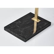 Adesso Sonic 91 Modern Dimmable LED Antique Brass & Black Marble Arc Floor Lamp