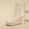 thumbnail image 4 of Roncen Women's Fashion Casual Chunky Heel Knit Boots - Fall Winter Versatile Commuter Ankle Boots with Breathable Knit Socks Design, Non-Slip Wedge Heel Casual Shoes, 4 of 8