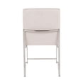 thumbnail image 5 of LumiSource Brushed Stainless Steel, Beige Fabric High Back Fuji Dining Chair - Set of 2, 5 of 8