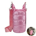 thumbnail image 4 of Shoreew Water Cup Bag with Wide Shoulder Strap Double Zippered Pockets Waterproof Fabric Adjustable Strap Quilted Fabric Phone Bag, 4 of 7
