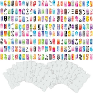 Custom Body Art Airbrush Nail Stencils - Design Series Set # 13 includes 20  Individual Nail Templates with 18 Designs 