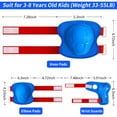 thumbnail image 2 of Kids Protective Gear for 3-8 Years Toddlers, Knee Elbow Pads with Wrist 3 in 1 Sports Gear Set for Bike, Cycling, Skateboard, Bluered, 2 of 9