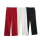 thumbnail image 2 of HH TRAF Nueva Moda Mujer Pantalones de Pierna Ancha Delgados de Cintura Alta Diseño Elegante de Bolsillo con Cremallera Pantalones Casuales Sueltos 3 Colores Mujer, 2 of 5