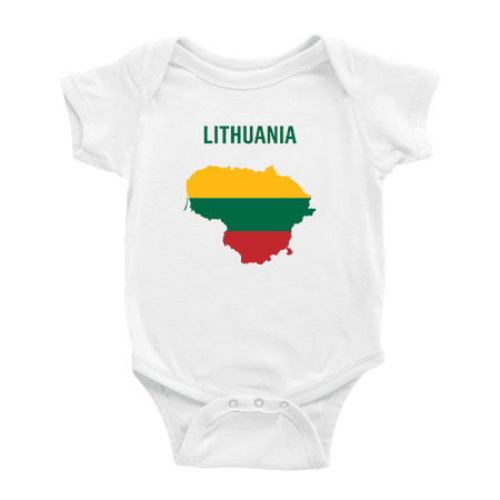 

Lithuania Map Flag Cute Baby Rompers (White 6-12 Months)