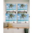 thumbnail image 2 of Coconut Tree Short Blackout Curtains 45 Inch Long Ocean Beach Blue Sky Sea Summer Vacation Rod Pocket Kitchen Curtains, 2 Panels Thermal Insulated Room Darkening Drapes for Bedroom, 42"W x 45"L, 2 of 5