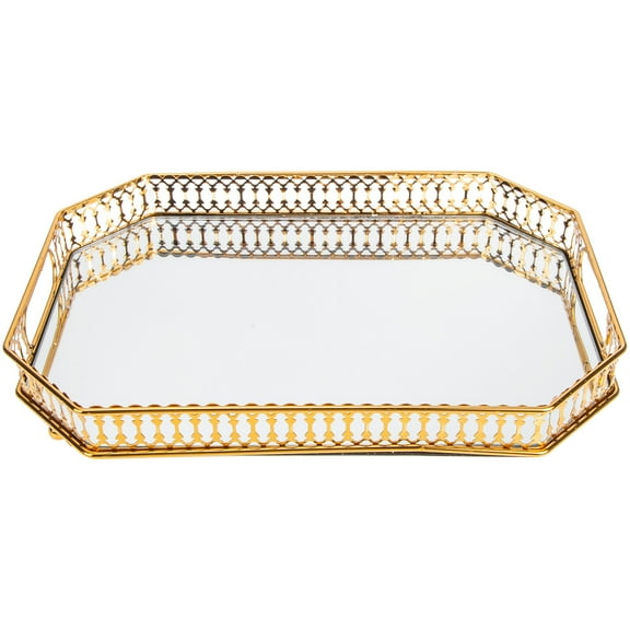 IMIKEYA Bathroom Storage Plate Golden Metal 1Pack