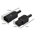 thumbnail image 2 of MYG Electrical AC Outlet 3 Female/Male Inlet Plug Connector 3 Pin Socket Mount, 2 of 9