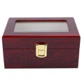 thumbnail image 1 of Caja expositora de relojes de madera con 3 rejillas, caja de almacenamiento para relojes con ventana transparente (rojo), 1 of 14