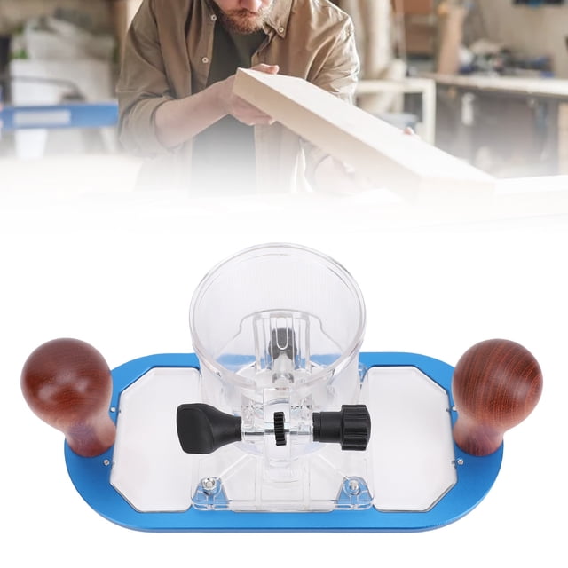 Router Plunge Base, Trimming Router Base Large Dust Outlet Aluminum Alloy Flexible Adjustment for 65mm Woodworking Trimmer