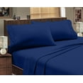 thumbnail image 4 of Hotel Luxurious, 1800 Series Super Soft Embroidery 4 PC Sheet Set (Full Navy Blue), 4 of 4