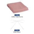 thumbnail image 3 of Uxcell 10Ft Chiffon Table Runner 28 x 120 Inch Rustic Gauze Tablecloth Dusty Rose, 3 of 6