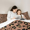 thumbnail image 5 of jejeloiu Abstract Cheetah Print Full Size Comforter Sets,Leopard Animal Texture Bedding Comforter Set,Brown Black Bedding Sets For Teens,Super Cozy Room Decor Reversible,3 Pieces, 5 of 8