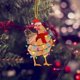 thumbnail image 3 of Gibobby Decoración Decoraciones de pollo Navidad Adornos de exterior Vacaciones Navidad Bufanda navideña Decoración y colgantes(C), 3 of 5