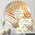 thumbnail image 3 of Designart "Desert Mirage Spiral in Gold and Orange II" Abstract Spirals Baptist Fan Round Wall Mirror - Abstract Oval Printed Decorative Mirror - Multiple Color Options, 3 of 5