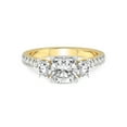thumbnail image 3 of 3 Carat IGI Certified Cushion Shape Lab Grown Diamond Engagement Ring | 14K Yellow Gold | Tiara Three Stone Lab Diamond Ring | FG-VS1-VS2 Quality Friendly Diamonds, 3 of 5