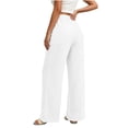 thumbnail image 5 of Guluxicc Women's Straight Leg Pants Elastic Waist Long Trousers with Pockets Summer Casual Outfits for Everyday Wear, 5 of 6