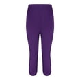 thumbnail image 5 of Yoga Pants, Comdrip High Waisted Leggings for Women - Full Length Capri Soft Yoga Pants for Workout Athletic Womens Capris Purple S, 5 of 8