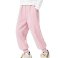 thumbnail image 2 of Bixock Toddler Boys Sweatpants Elastic Waist Jogger Pants Cotton Kids Solid Color Side Pocket Fleece Lined Loose Stretch Fall Winter Sport Daily Wear Size 3-4Years, 2 of 5