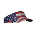 thumbnail image 2 of Yiaed America Flag Glitter Print Sport Sun Visor Hats Adjustable Empty Top Baseball Cap Cotton Ball Caps for Women and Men, 2 of 5